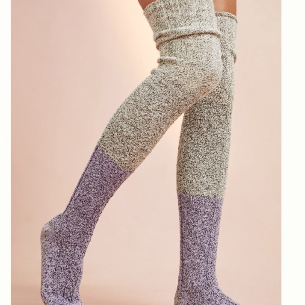 Cable Knit Thigh High socks - Picture 2 of 8